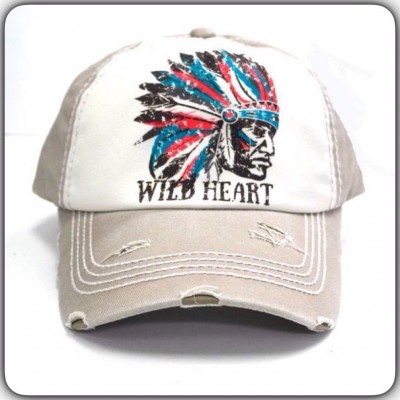 Wild Heart Chief IndianTribal Southwest Tan Distressed s Unisex Cap  eb-65956469